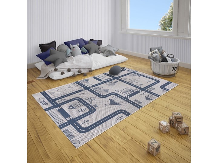 Niebieski dywan dla dzieci Ragami City, 120x170 cm Prostokątny Syntetyk Dywany Pomieszczenie Pokój przedszkolaka Kategoria Dywany