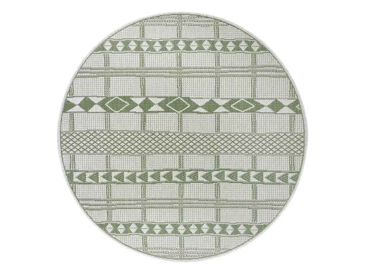 Zielono-beżowy dywan odpowiedni na zewnątrz Ragami Madrid, ø 120 cm Syntetyk Dywany 120x120 cm Kolor Zielony Okrągły Pomieszczenie Salon