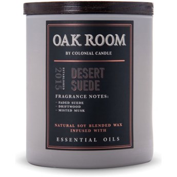 Colonial Candle Oak Room sojowa świeca zapachowa drewniany knot 15 oz 425 g - Desert Suede