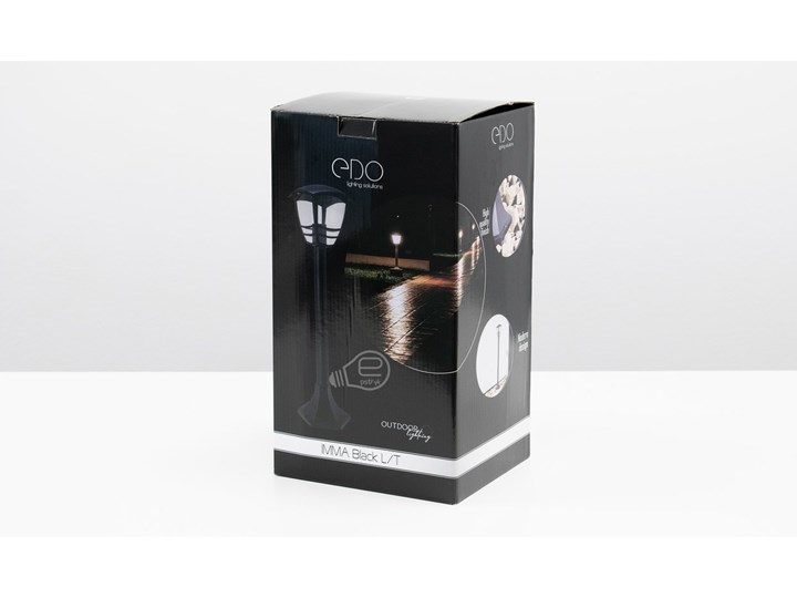 Słupek ogrodowy latarnia IMMA BLACK L/T E27 czarny IP44 EDO777384 EDO Garden Line Kategoria Lampy ogrodowe