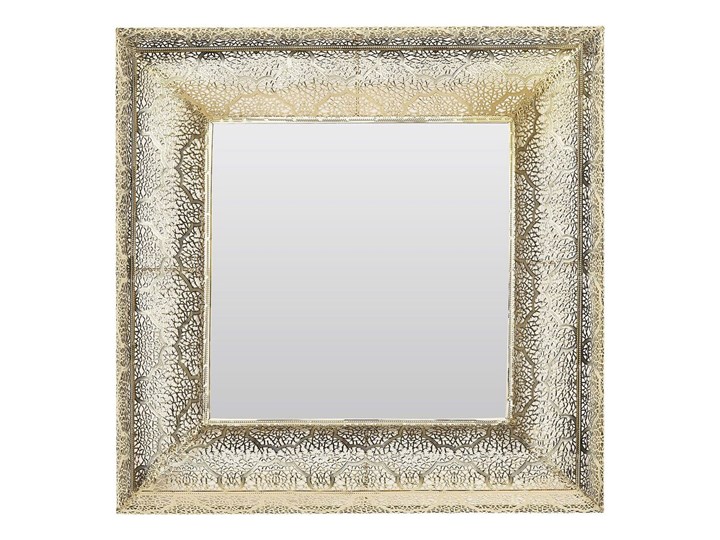 Lustro ścienne wiszące złote 60 x 60 cm vintage retro salon sypialnia łazienka Styl Klasyczny Kwadratowe Kolor Złoty