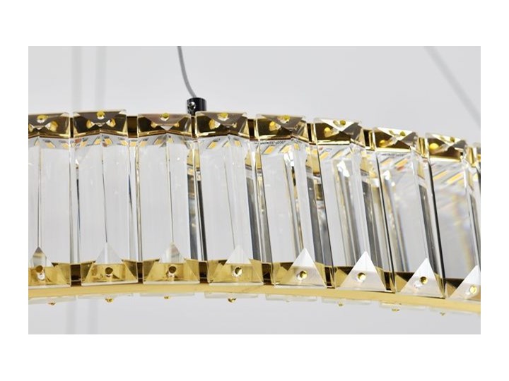 MCODO :: Kryształowy złoty żyrandol led Prisma 60W z barwą ciepłą 3000K z podwójnymi ringami 60 i 40cm Metal Lampa z kryształkami Styl Nowoczesny Chrom Styl Klasyczny