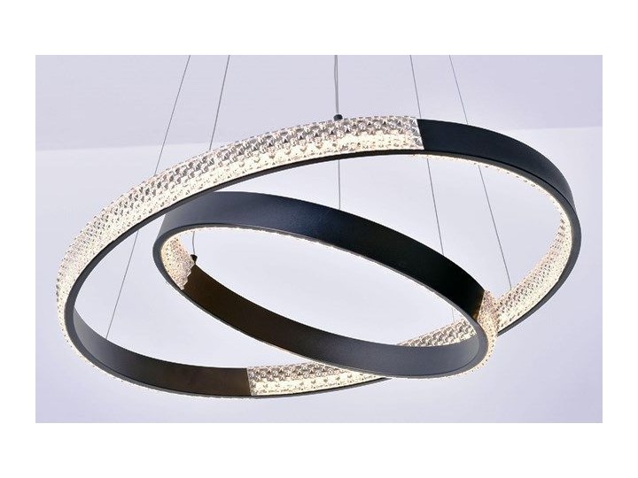MCODO :: Nowoczesna lampa led Luna czarna o mocy 60W z barwą ciepłą 3000K 60cm Lampa z kloszem Metal Tworzywo sztuczne Kolor Czarny Styl Nowoczesny