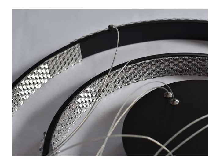 MCODO :: Nowoczesna lampa led Luna czarna o mocy 60W z barwą ciepłą 3000K 60cm Metal Tworzywo sztuczne Lampa z kloszem Styl Nowoczesny