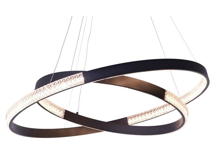 MCODO :: Nowoczesna lampa led Luna czarna o mocy 85W z barwą ciepłą 3000K 80cm Tworzywo sztuczne Metal Kolor Czarny Lampa z kloszem Styl Nowoczesny
