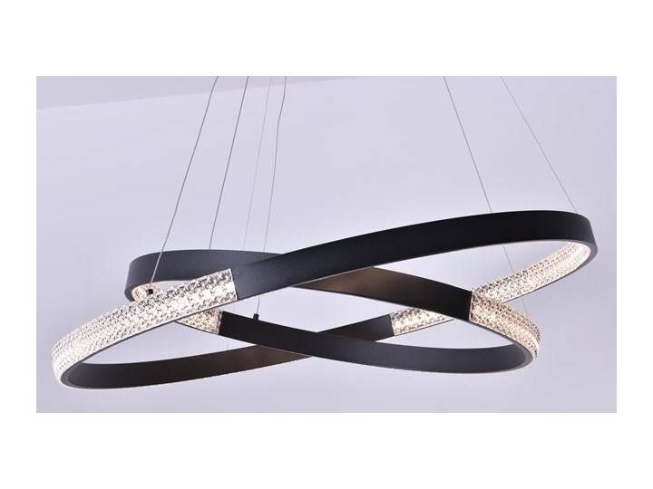 MCODO :: Nowoczesna lampa led Luna czarna o mocy 85W z barwą ciepłą 3000K 80cm Tworzywo sztuczne Metal Kolor Czarny Lampa z kloszem Styl Nowoczesny