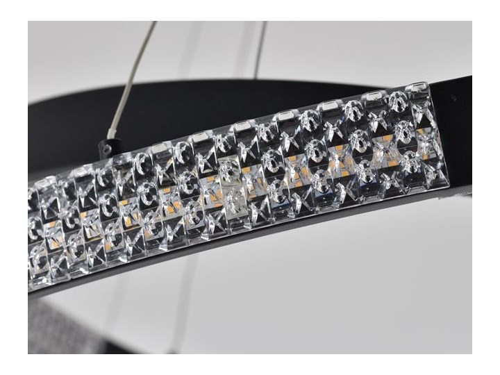 MCODO :: Nowoczesna lampa led Luna czarna o mocy 85W z barwą ciepłą 3000K 80cm Lampa z kloszem Tworzywo sztuczne Kolor Czarny Metal Styl Nowoczesny