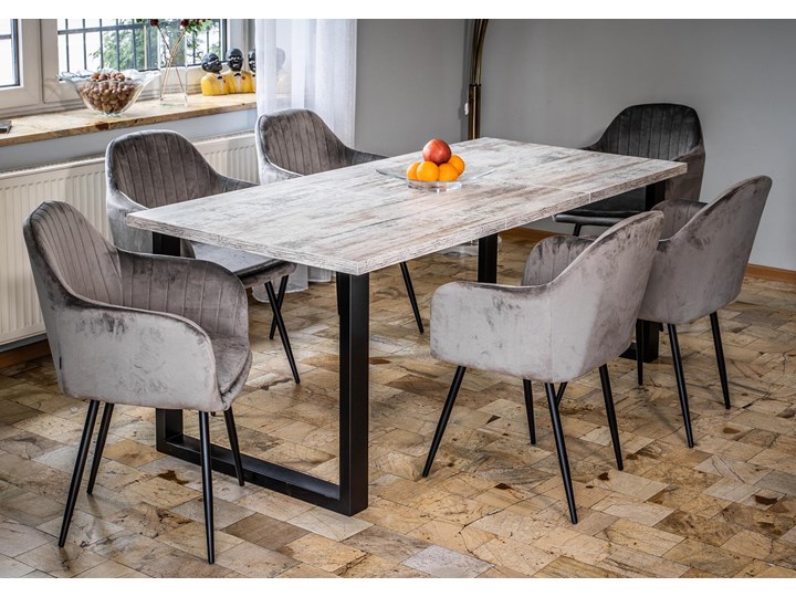 Stół do jadalni w stylu skandynawskim LOFT 140x240x90 - FIORD - Sosna bielona Płyta MDF Szerokość 240 cm Długość 140 cm Metal Wysokość 75 cm Pomieszczenie Stoły do jadalni