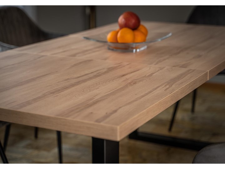 Duży stół do jadalni - duży stół rozkładany w stylu skandynawskim 160x260x90 - FIORD - Jesion Płyta MDF Drewno Tworzywo sztuczne Szerokość 260 cm Metal Kolor Beżowy Sosna Długość 160 cm Wysokość 75 cm Styl Industrialny