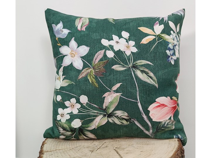 Poszewka dekoracyjna magnolia zielona F-FE51003 Poliester 45x45 cm Kolor Zielony