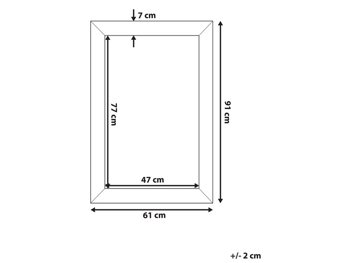 Lustro ścienne wiszące srebrne 61 x 91 cm łazienka sypialnia toaletka Prostokątne Kolor Srebrny