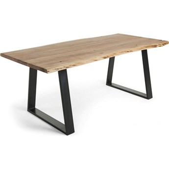Stół drewniany akacjowy blat czarne metalowe nogi 200x95 cm