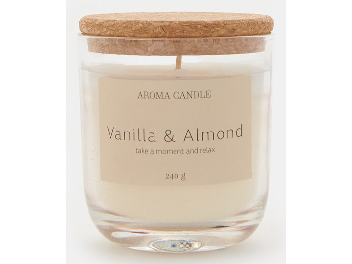 Sinsay - Świeca zapachowa Vanilla&Almond 240 g - Biały Kategoria Świeczniki i świece Kolor Beżowy