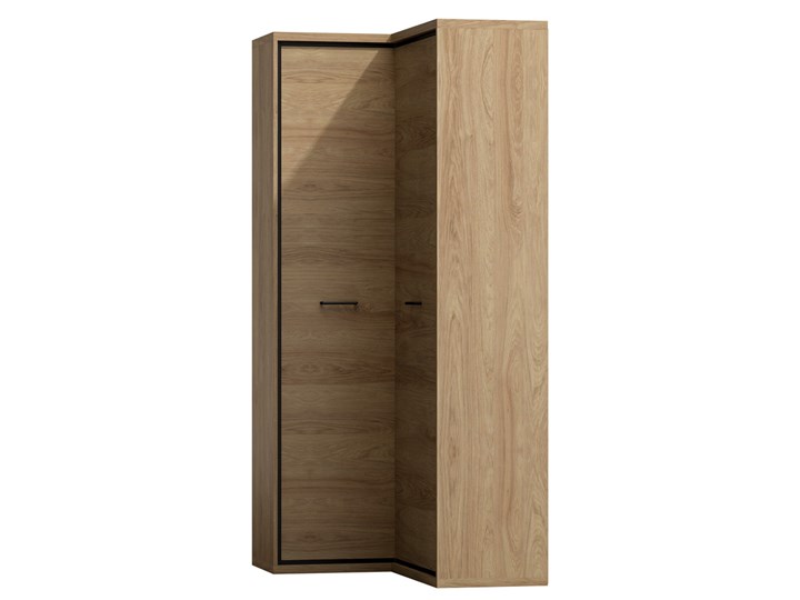 Szafa narożna hikora naturalna - Karla Drewno Metal Płyta MDF Kategoria Szafy do garderoby