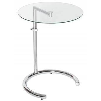 Regulowany stolik pomocniczy ze szklanym blatem Effect