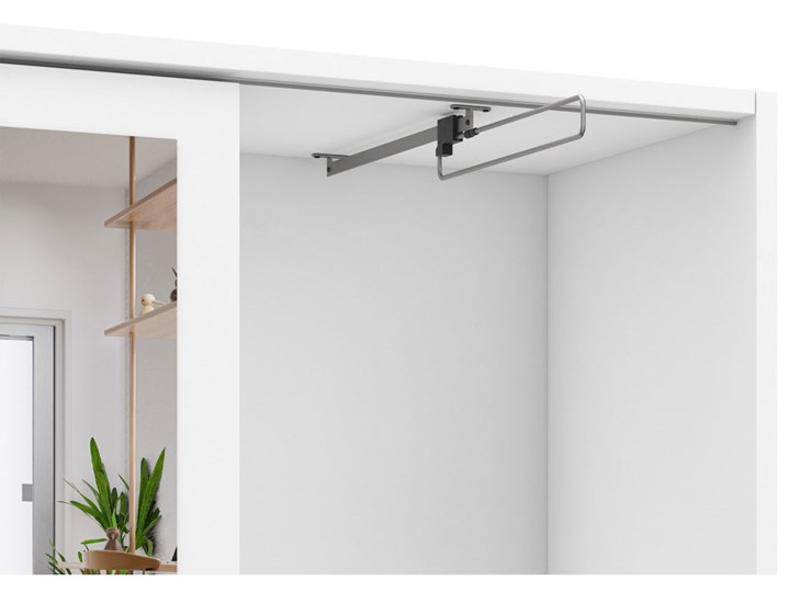 Szafa przesuwna garderoba na buty MKS 03 do przedpokoju z lustrem 190 cm Stal Płyta laminowana Głębokość 40 cm Wysokość 205 cm Płyta MDF Lustro