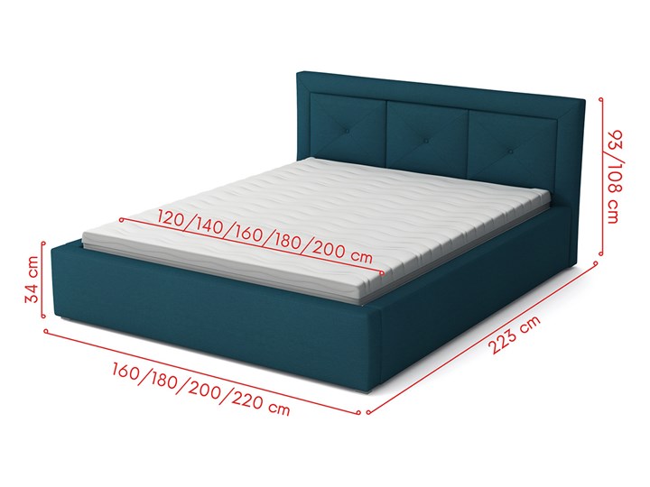 Łóżko tapicerowane MADERA PLUS 160x200 Pojemnik na pościel Z pojemnikiem