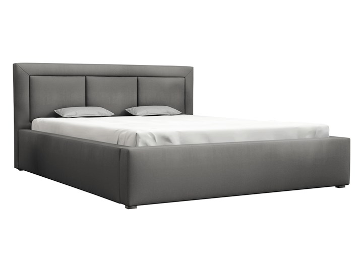 Łóżko tapicerowane szare MADERA 200x200cm Pojemnik na pościel Bez pojemnika Pojemnik na pościel Z pojemnikiem