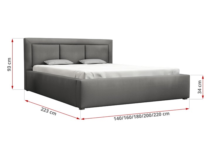 Łóżko tapicerowane szare MADERA 200x200cm Pojemnik na pościel Z pojemnikiem Pojemnik na pościel Bez pojemnika