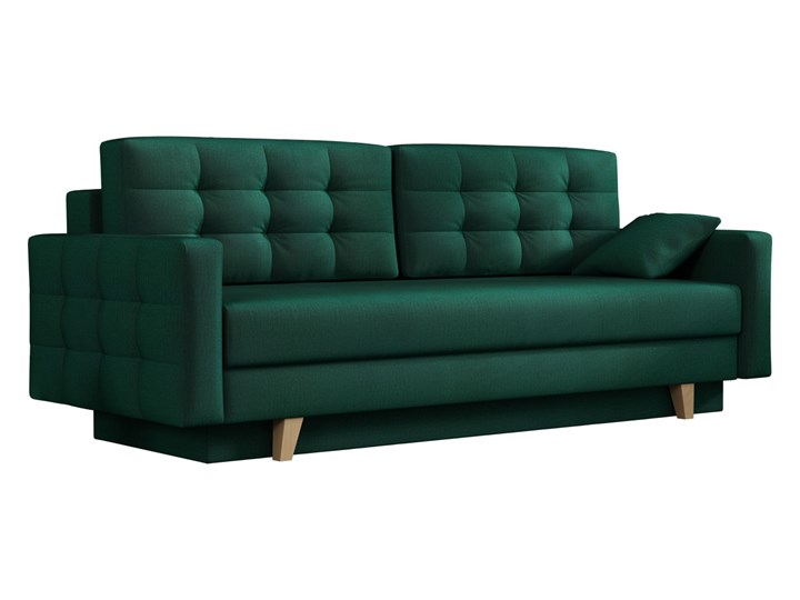 Sofa skandynawska z funkcją spania - ITALIA butelkowa zieleń Typ Gładkie Szerokość 226 cm Głębokość 100 cm Głębokość 145 cm Rozkładanie Rozkładana