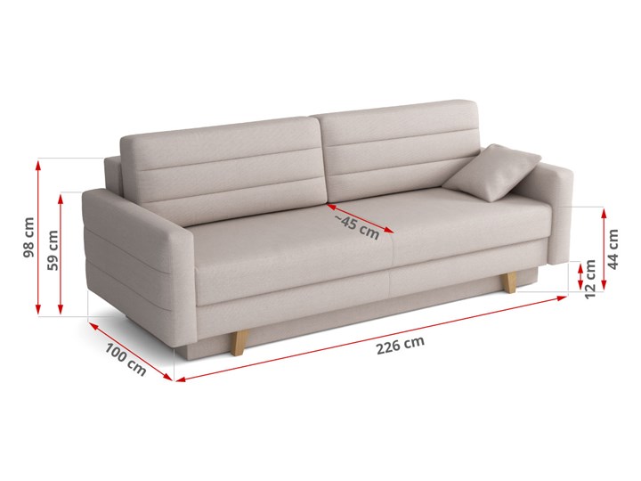Elegancka i nowoczesna sofa - WIENA Pomieszczenie Salon Głębokość 145 cm Głębokość 100 cm Szerokość 226 cm Styl Klasyczny