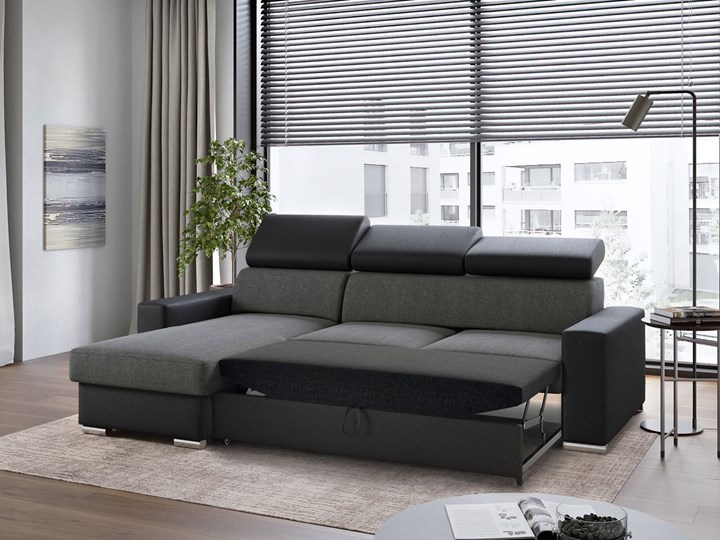 Rozkładany narożnik FOX z funkcją spania i regulowanymi zagłówkami Funkcje Z regulowanymi zagłówkami Szerokość 242 cm Wysokość 42 cm Materiał obicia Tkanina