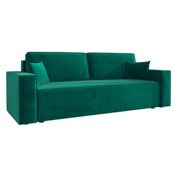 Sofa KLARA rozkładana z pojemnikiem na pościel w kolorze butelkowa zieleń