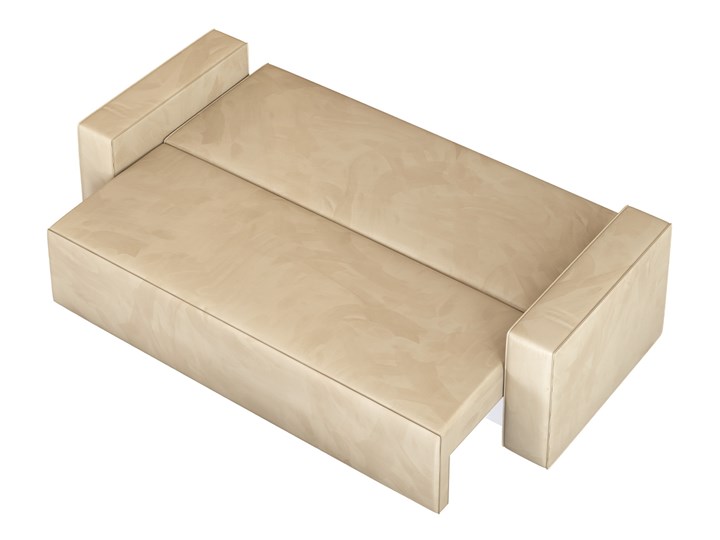 Sofa KLARA rozkładana z pojemnikiem na pościel w kolorze kremowym Szerokość 240 cm Głębokość 87 cm Materiał obicia Welur Funkcje Z funkcją spania