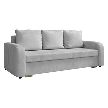 Sofa LENA z funkcją spania i pojemnikiem na pościel w kolorze szarym