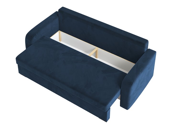 Sofa LENA z funkcją spania i pojemnikiem na pościel w kolorze granatowym Szerokość 60 cm Głębokość 98 cm Szerokość 225 cm Rozkładanie Rozkładana