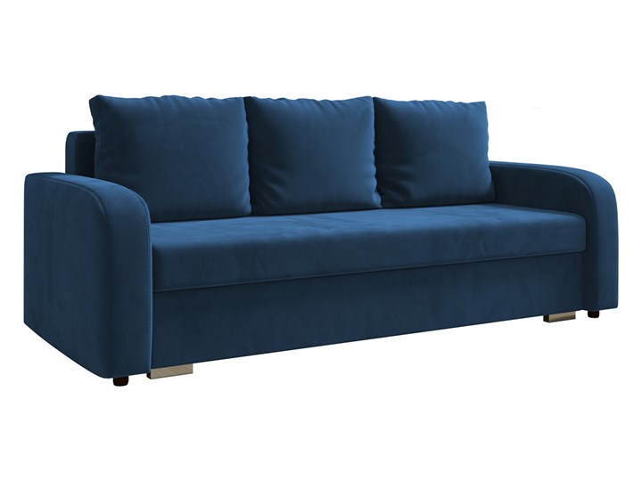 Sofa LENA z funkcją spania i pojemnikiem na pościel w kolorze granatowym Szerokość 60 cm Szerokość 225 cm Głębokość 98 cm Materiał obicia Welur