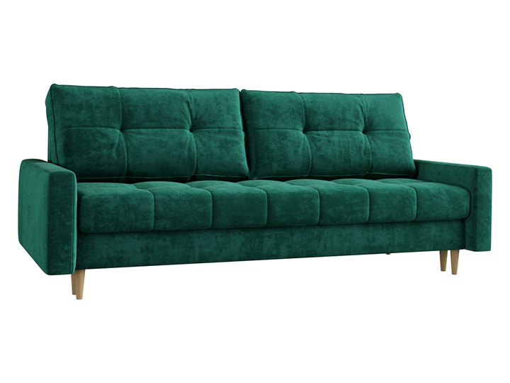 Butelkowa zieleń skandynawska rozkładana sofa z funkcją spania SCANDI Szerokość 214 cm Głębokość 90 cm Pomieszczenie Salon