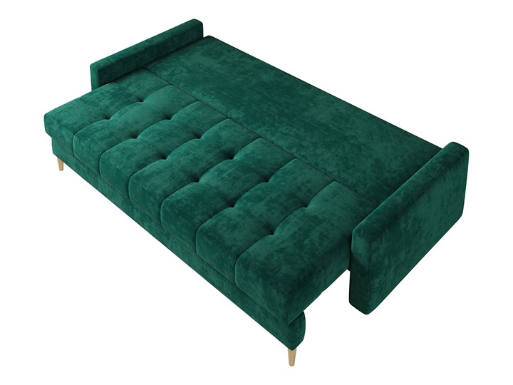 Butelkowa zieleń skandynawska rozkładana sofa z funkcją spania SCANDI Głębokość 90 cm Szerokość 214 cm Styl Skandynawski