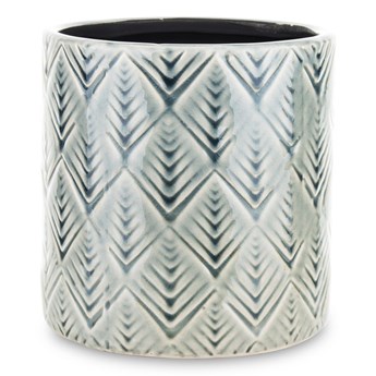 SONA osłonka ceramiczna w mozaikowy wzór błękitna, wys. 16 cm