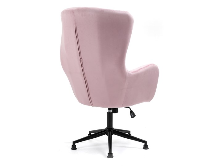 Fotel obrotowy w stylu skandynawskim Svein (YC-9118) Różowy Wysokość 120 cm Głębokość 74 cm Metal Fotel pikowany Tkanina Kategoria Fotele do salonu
