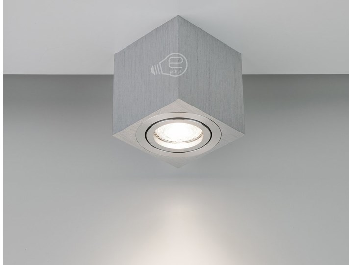Punktowa oprawa sufitowa natynkowa regulowana PALDA GU10 kwadratowa, aluminium, srebrny szlif IP20 EDO777341 EDO Oprawa stropowa Kwadratowe Kategoria Oprawy oświetleniowe