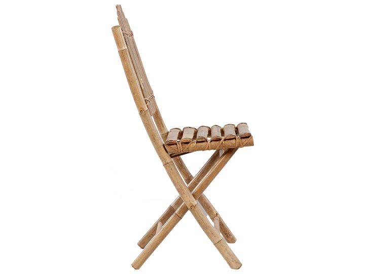vidaXL Składane krzesła ogrodowe z poduszkami, 2 szt., bambusowe Drewno Tworzywo sztuczne Kolor Beżowy Krzesło składane Kolor Brązowy