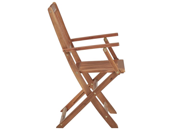 vidaXL Składane krzesła ogrodowe z poduszkami, 2 szt., drewno akacjowe Krzesło składane Tworzywo sztuczne Kolor Brązowy Styl Nowoczesny