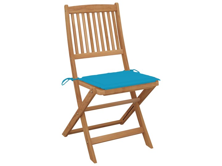vidaXL Składane krzesła ogrodowe z poduszkami, 2 szt., drewno akacjowe Kolor Tworzywo sztuczne Krzesło składane Kolor Brązowy