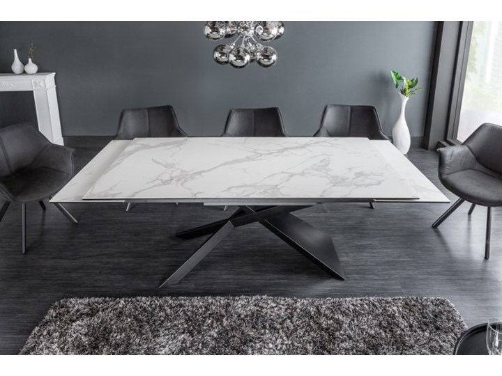 Rozkładany ceramiczny stół do jadalni Długość 260 cm Marmur Metal Styl Industrialny Drewno Długość 180 cm Szkło Kamień Wysokość 77 cm Szerokość 90 cm Rozkładanie
