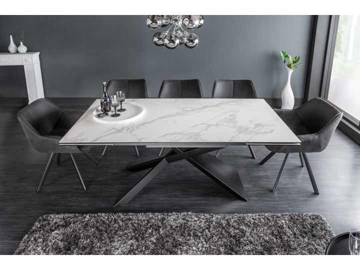 Rozkładany ceramiczny stół do jadalni Wysokość 77 cm Długość 180 cm Kamień Szkło Drewno Długość 260 cm Metal Szerokość 90 cm Marmur Rozkładanie