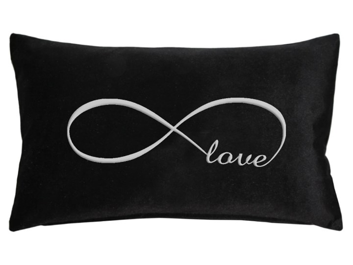 Poduszka prostokąt VELVET Infinity Love - Czarny ze srebrnym Welur 40x60 cm Poduszka dekoracyjna Prostokątne Poszewka dekoracyjna Aksamit Kategoria Poduszki i poszewki dekoracyjne