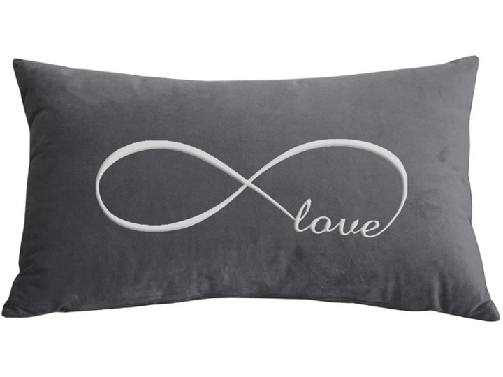 Poduszka prostokąt VELVET Infinity Love - Grafit Poduszka dekoracyjna 40x60 cm Kategoria Poduszki i poszewki dekoracyjne Poszewka dekoracyjna Aksamit Prostokątne Welur Kolor Szary