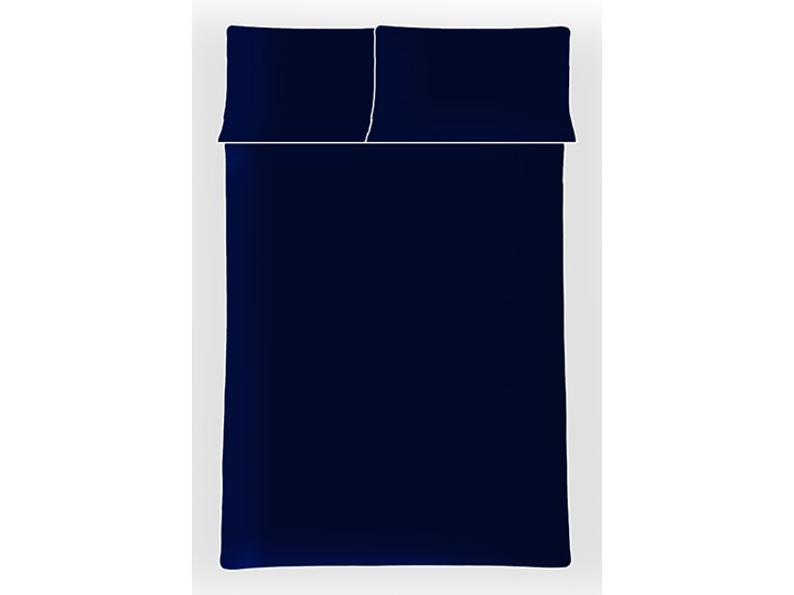 Pościel satynowa SAN ANTONIO - navy blue z białą lamówką - 200 x 220 Satyna 200x220 cm Bawełna Komplet pościeli Kolor Biały Kolor Granatowy