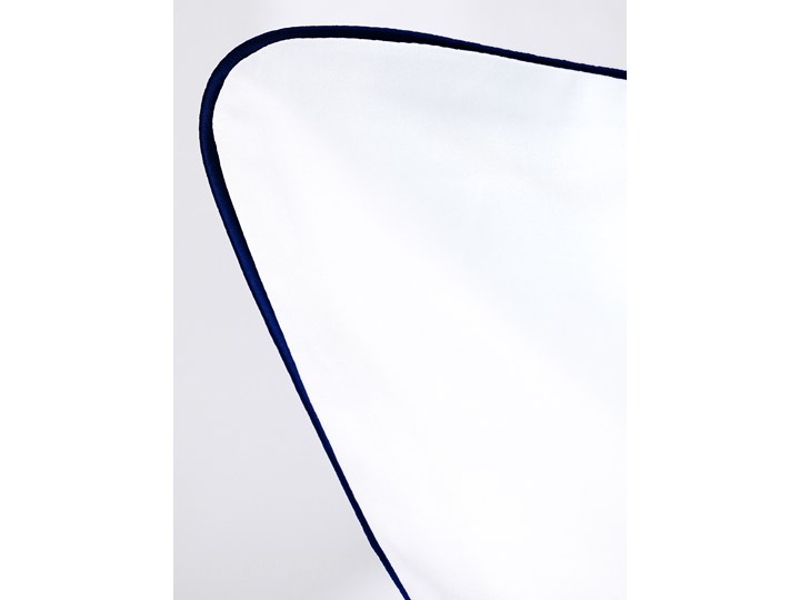Pościel satynowa SAN ANTONIO - biała z lamówką navy blue - 200 x 220 Bawełna Komplet pościeli 200x220 cm Satyna Kolor Biały Pomieszczenie Pościel do sypialni