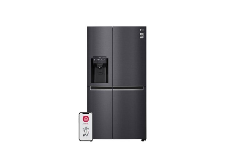 Lodówka LG GSL760MCDV Side by side Kostkarka Szerokość 96,8 cm Wysokość 179 cm Szerokość 91,2 cm Kategoria Lodówki Dwudrzwiowe Kolor Czarny