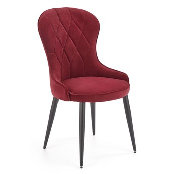 Eleganckie krzesło tapicerowane typu ludwik Kordo - bordowy