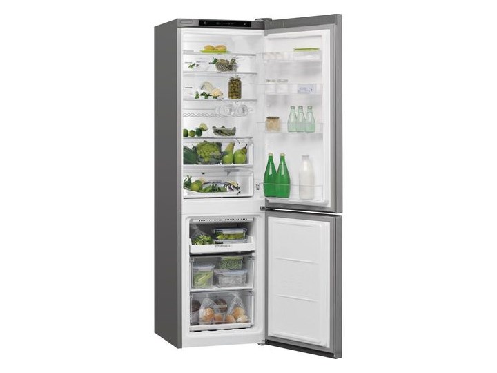 WHIRLPOOL W7 921I OX NoFrost Srebrna Dwudrzwiowe Jednodrzwiowe Wysokość 201 cm Wysokość 200 cm Położenie zamrażalnika Na dole Szerokość 55 cm Szerokość 59,6 cm Kolor Srebrny