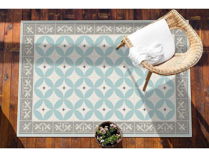 Dywan na taras do ogrodu na balkon Kafelki i koła Winyl 80x120 cm Dywany Prostokątny Kategoria Dywany 60x90 cm Pomieszczenie Przedpokój