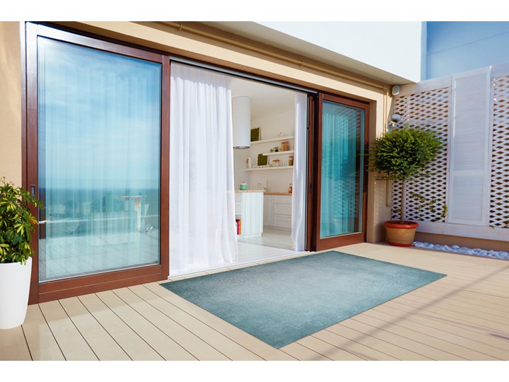 Nowoczesny dywan outdoor wzór Niebieski beton Winyl 80x120 cm Dywany 60x90 cm Prostokątny Pomieszczenie Balkon i taras